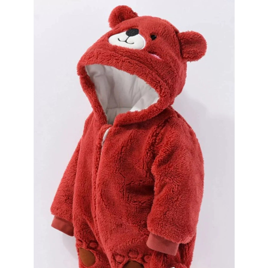 Children’s Cozy Bear Hooded Fleece One-Piece Apparel and Accessories