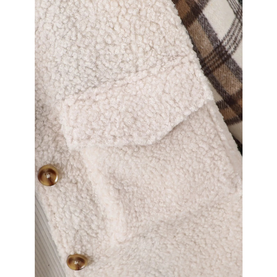 Children’s Cozy Plaid Sleeve Fleece Jacket Apparel and Accessories