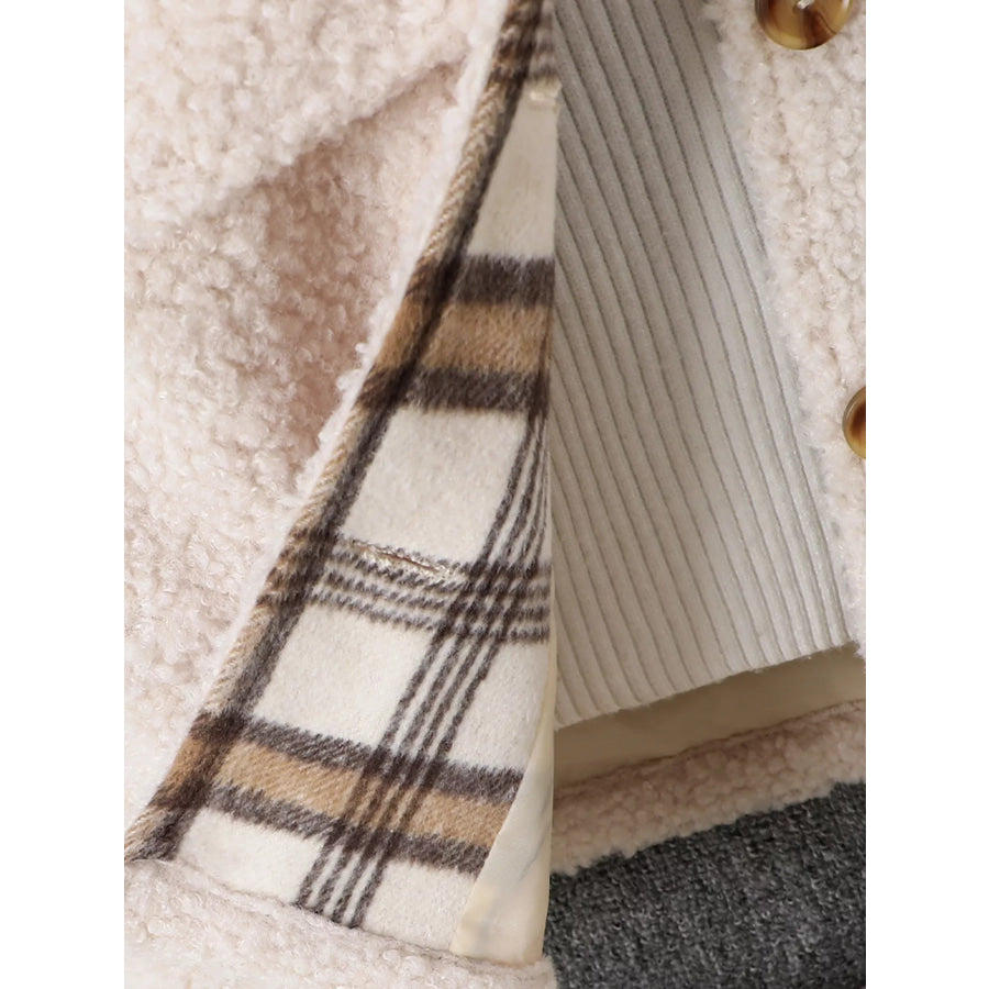 Children’s Cozy Plaid Sleeve Fleece Jacket Apparel and Accessories