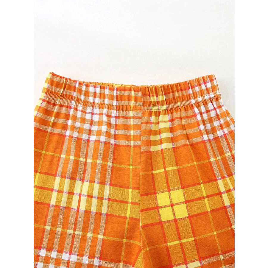 Children’s Crab Graphic Tee & Plaid Shorts Set Apparel and Accessories