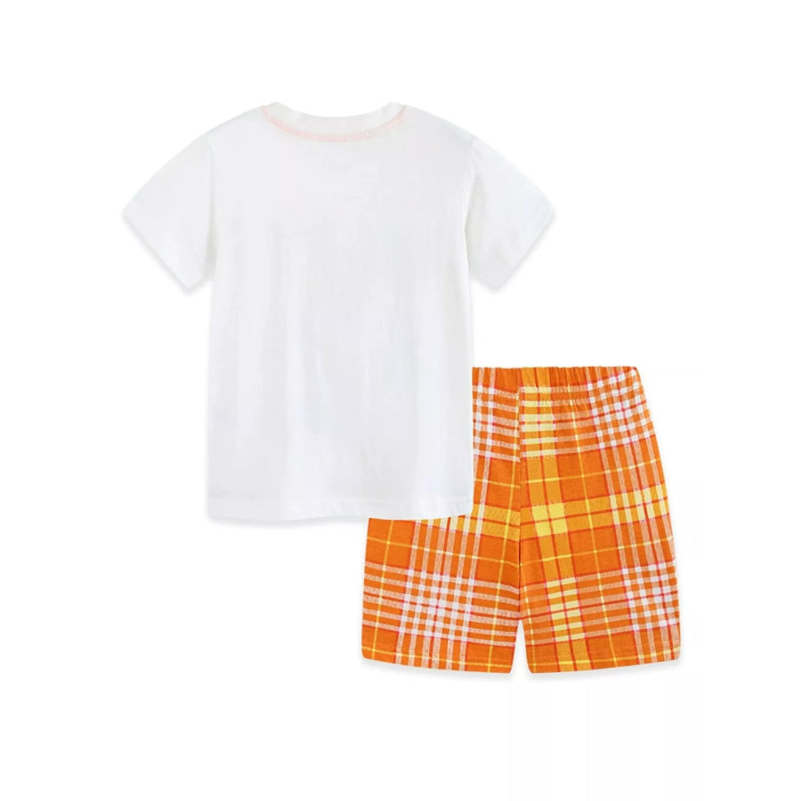 Children’s Crab Graphic Tee & Plaid Shorts Set Apparel and Accessories