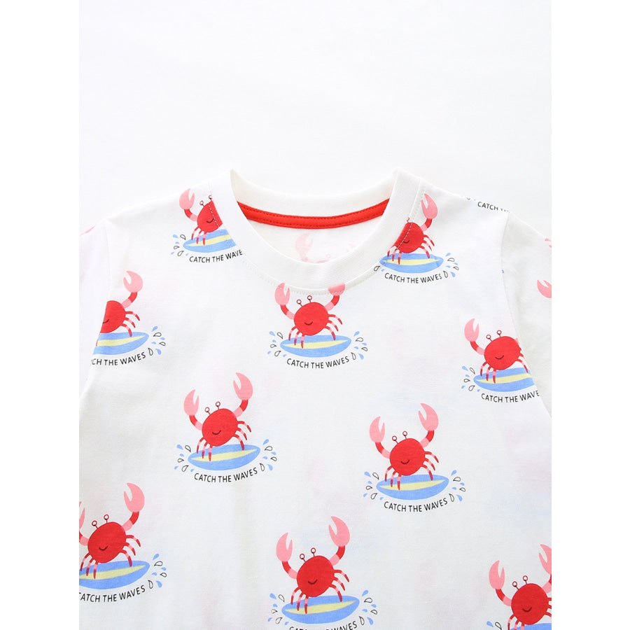 Children’s Crab Print T-Shirt & Shorts Set Apparel and Accessories