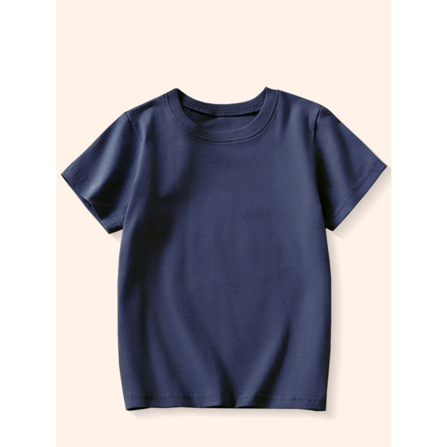 Children’s Crew Neck Round Neck T-Shirt Dark Navy / 3Y Apparel and Accessories