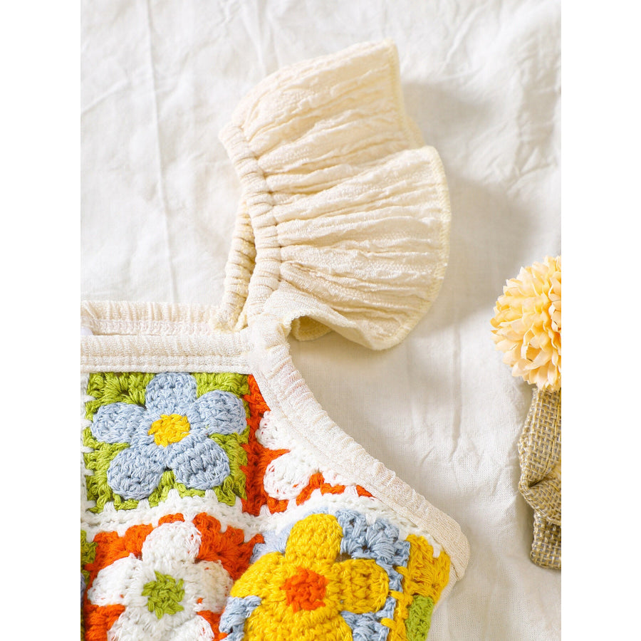 Children’s Crochet Ruffle Trim Jumpsuit Apparel and Accessories