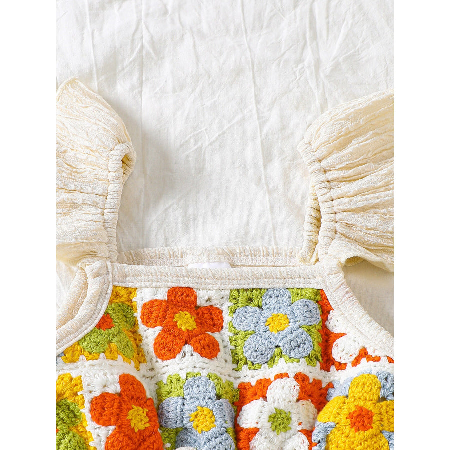 Children’s Crochet Ruffle Trim Jumpsuit Apparel and Accessories