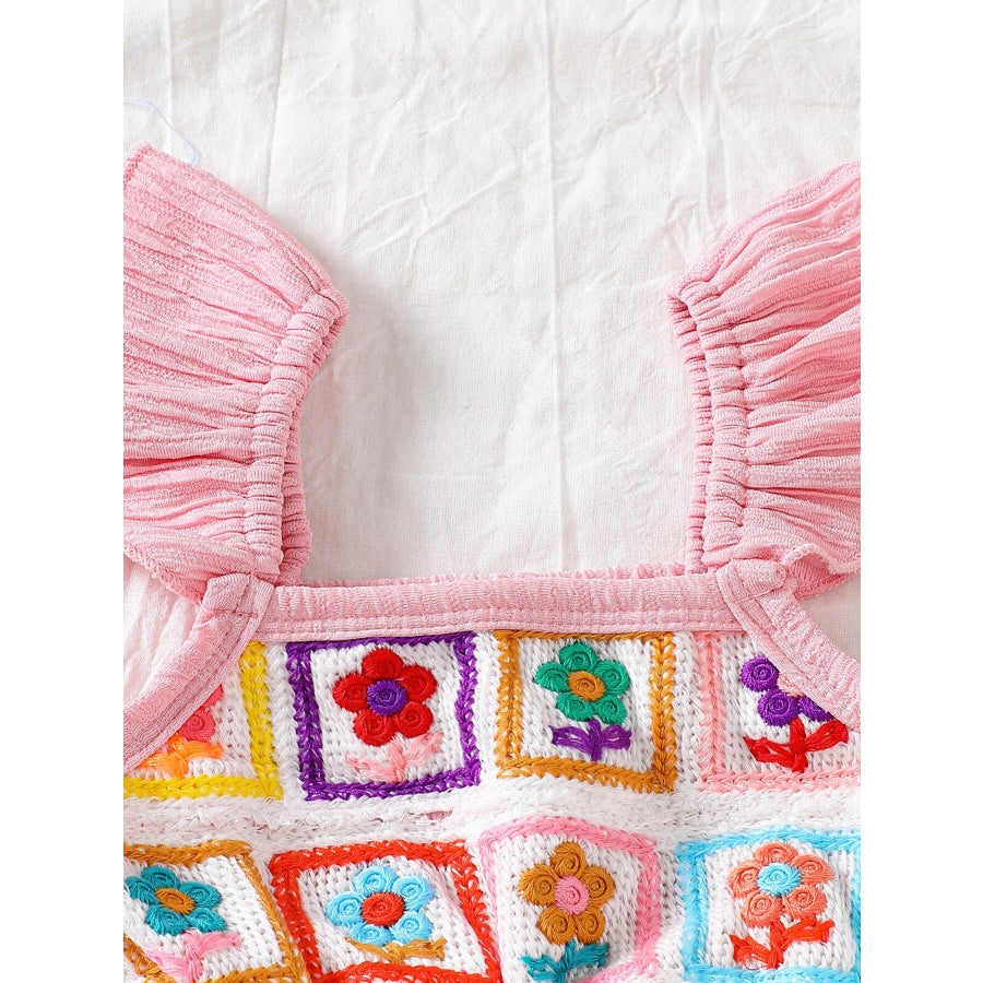 Children’s Crochet Ruffle Trim Jumpsuit Apparel and Accessories