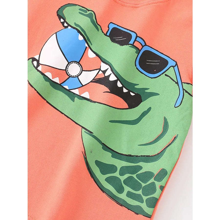 Children’s Crocodile Graphic Print Short Sleeve T-Shirt Apparel and Accessories