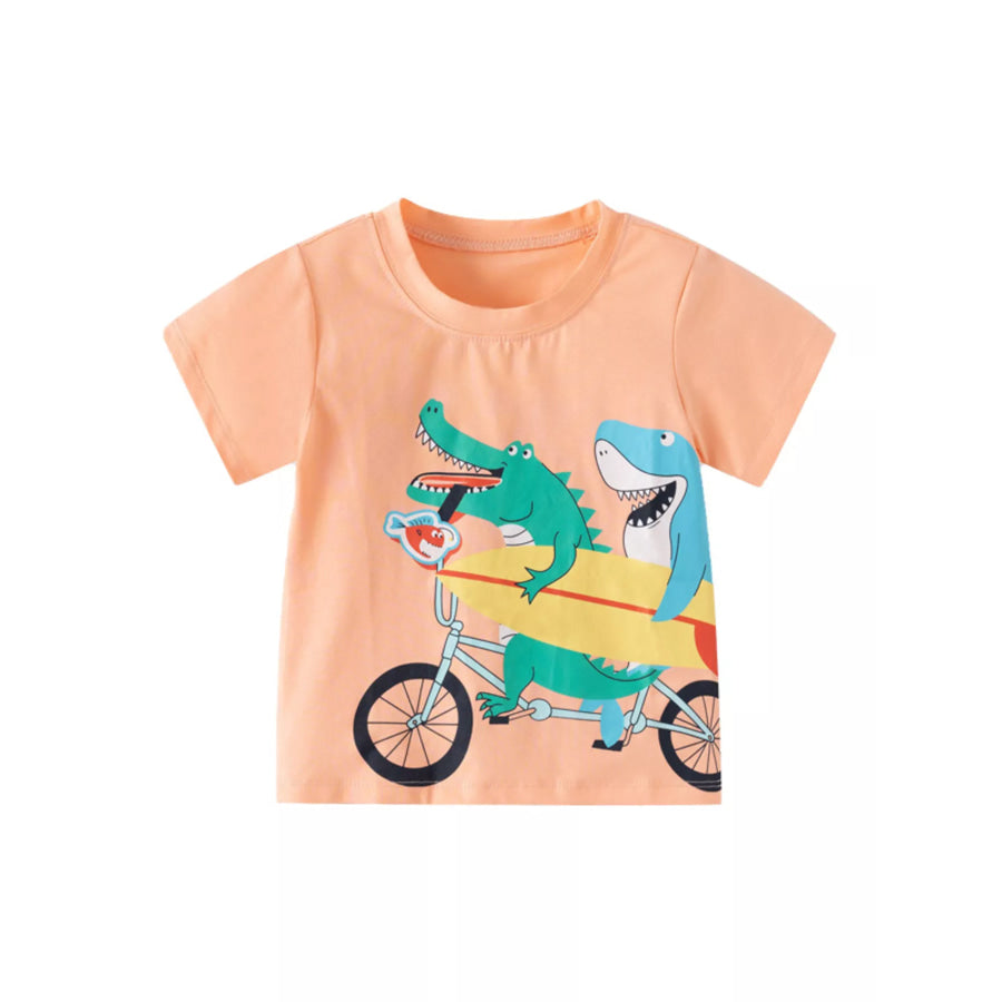 Children’s Crocodile Graphic Short Sleeve T-Shirt Apparel and Accessories