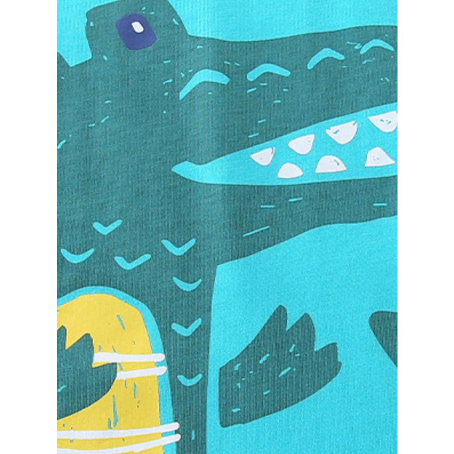 Children’s Crocodile Graphic Tee and Plaid Shorts Set Apparel and Accessories