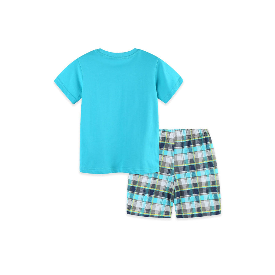 Children’s Crocodile Graphic Tee and Plaid Shorts Set Apparel and Accessories