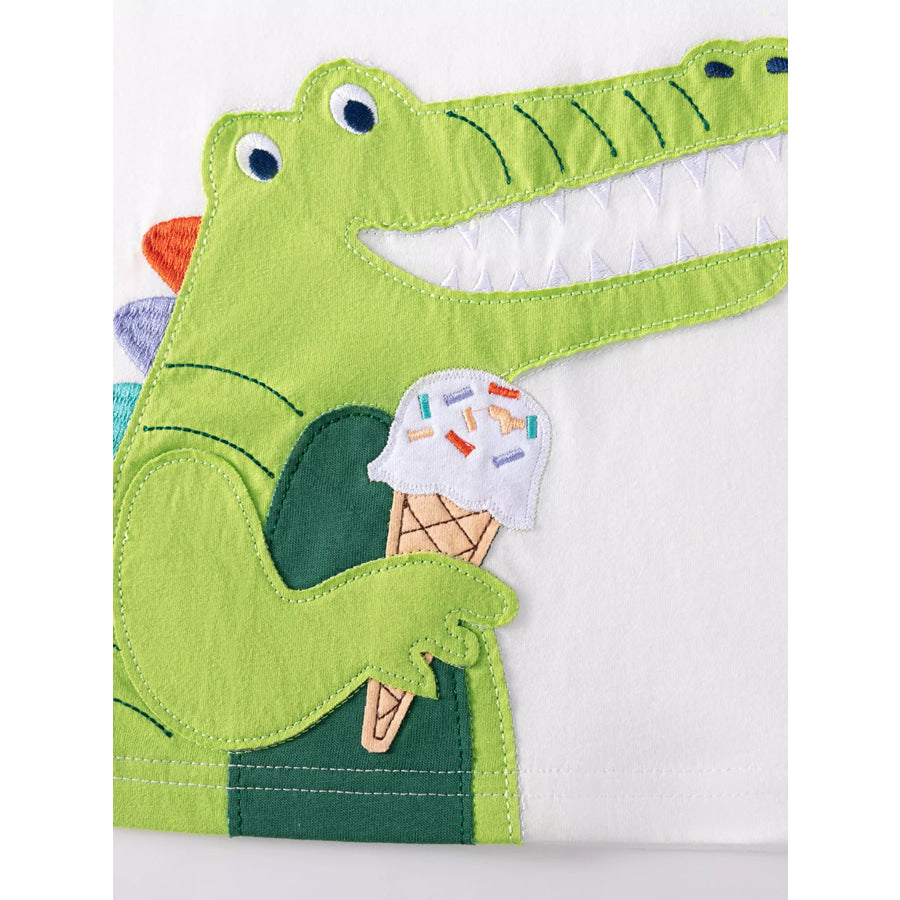 Children’s Crocodile Ice Cream Graphic Tee & Shorts Set Apparel and Accessories