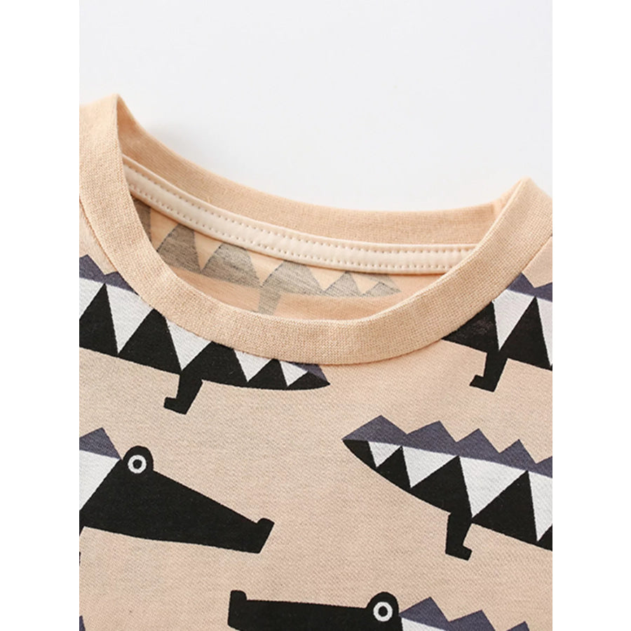 Children’s Crocodile Print Short Sleeve Tee and Shorts Set Apparel and Accessories