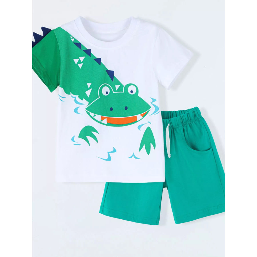 Children’s Crocodile Print T-shirt and Shorts Set Apparel and Accessories