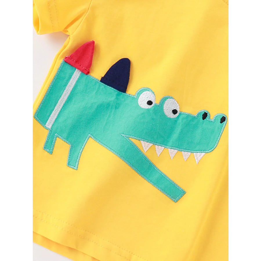 Children‘s Crocodile Print Tee and Shorts Set