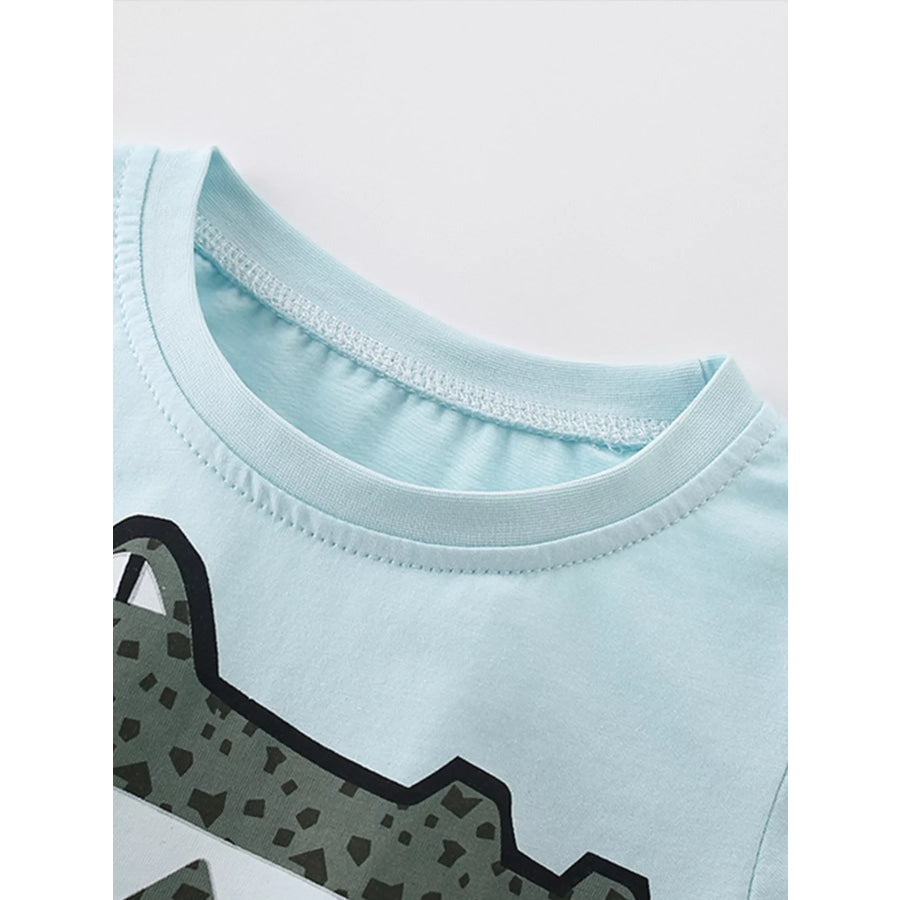 Children’s Crocodile Round Neck Tee and Shorts Set Apparel and Accessories