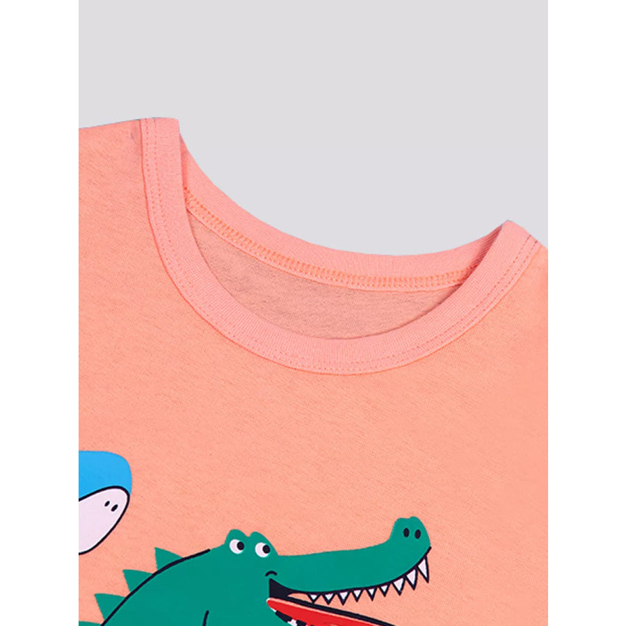 Children’s Crocodile & Shark Round Neck T-Shirt Apparel and Accessories