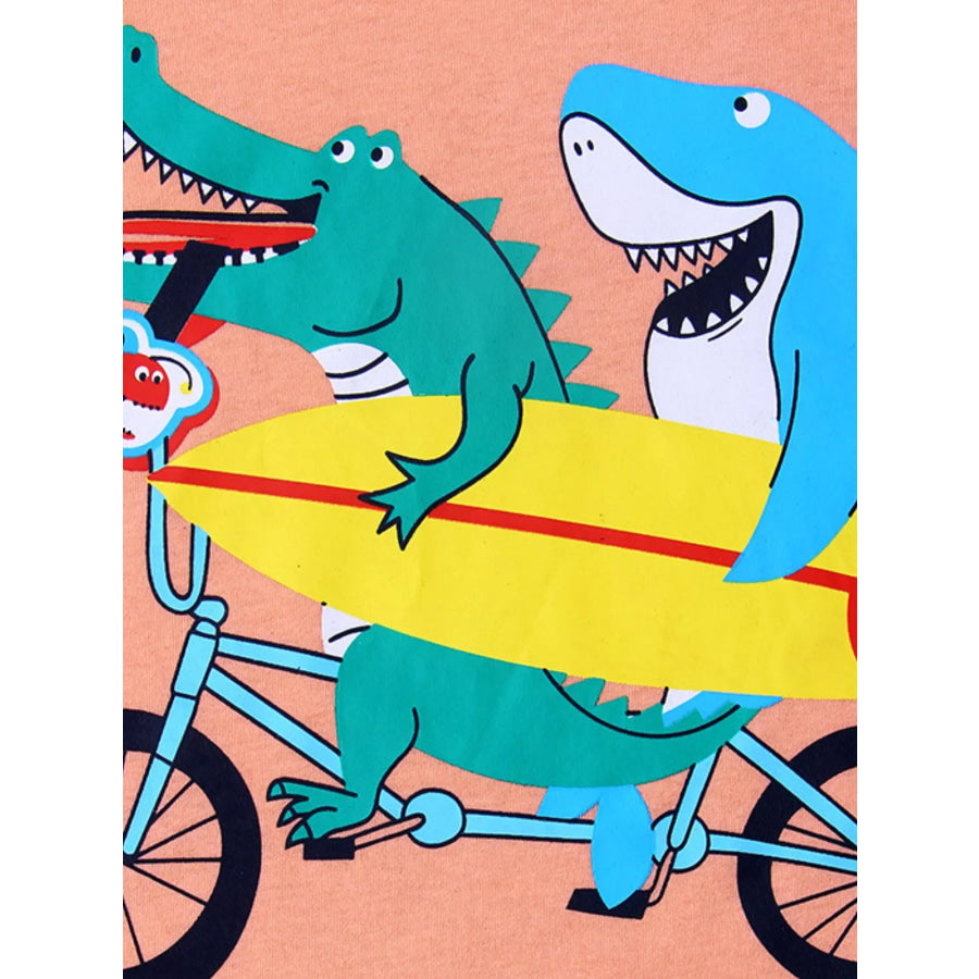 Children’s Crocodile & Shark Round Neck T-Shirt Apparel and Accessories
