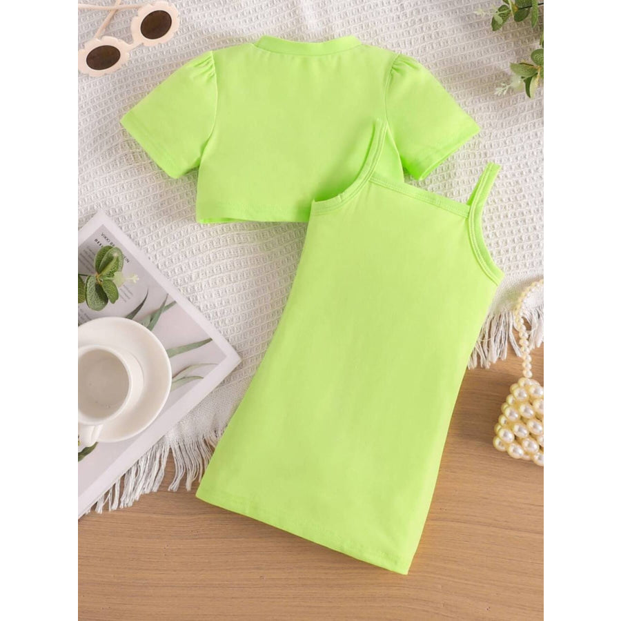 Children’s Crop Top & Ruched Dress Set Apparel and Accessories