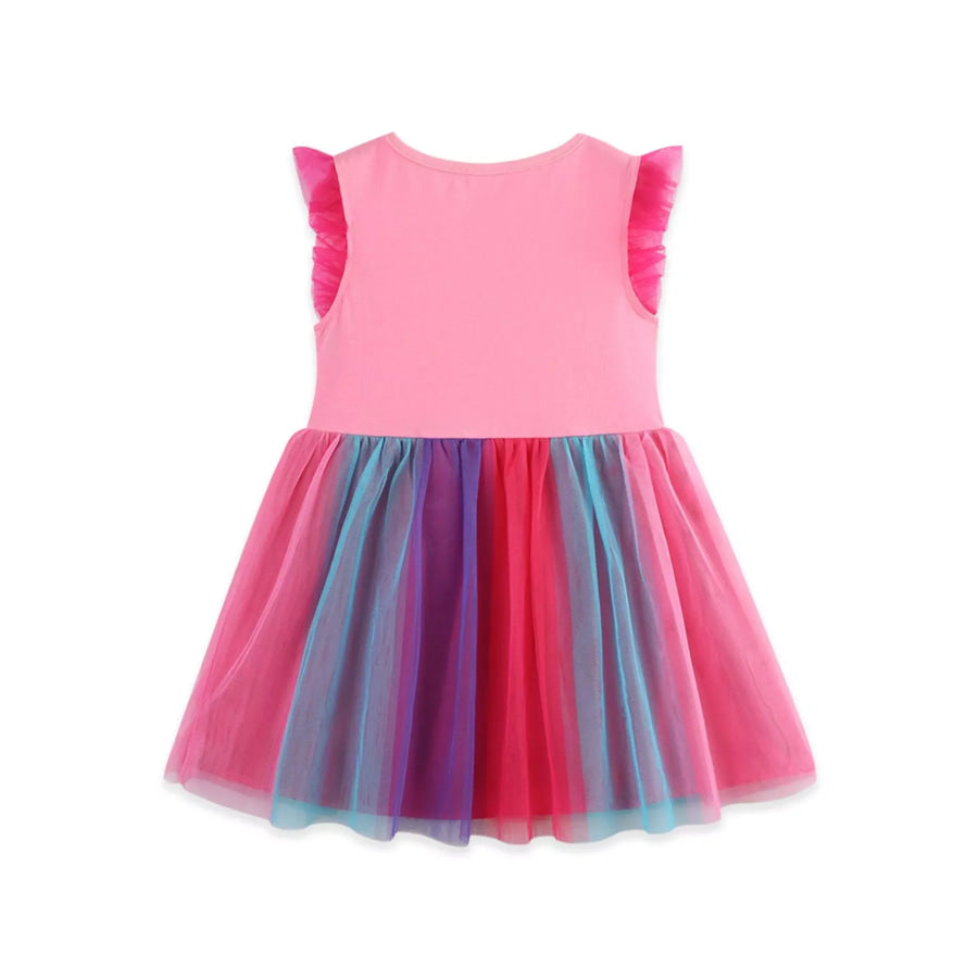 Children’s Cupcake Graphic Rainbow Tulle Dress Apparel and Accessories