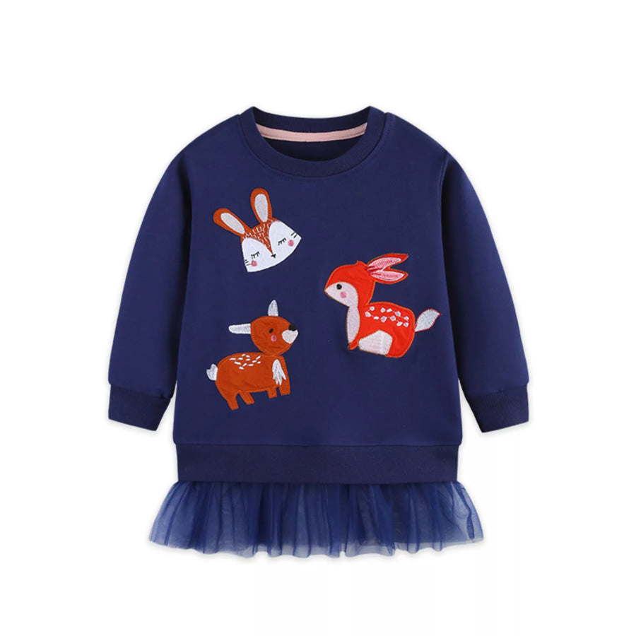 Children’s Cute Animal Tulle Hem Sweatshirt Apparel and Accessories
