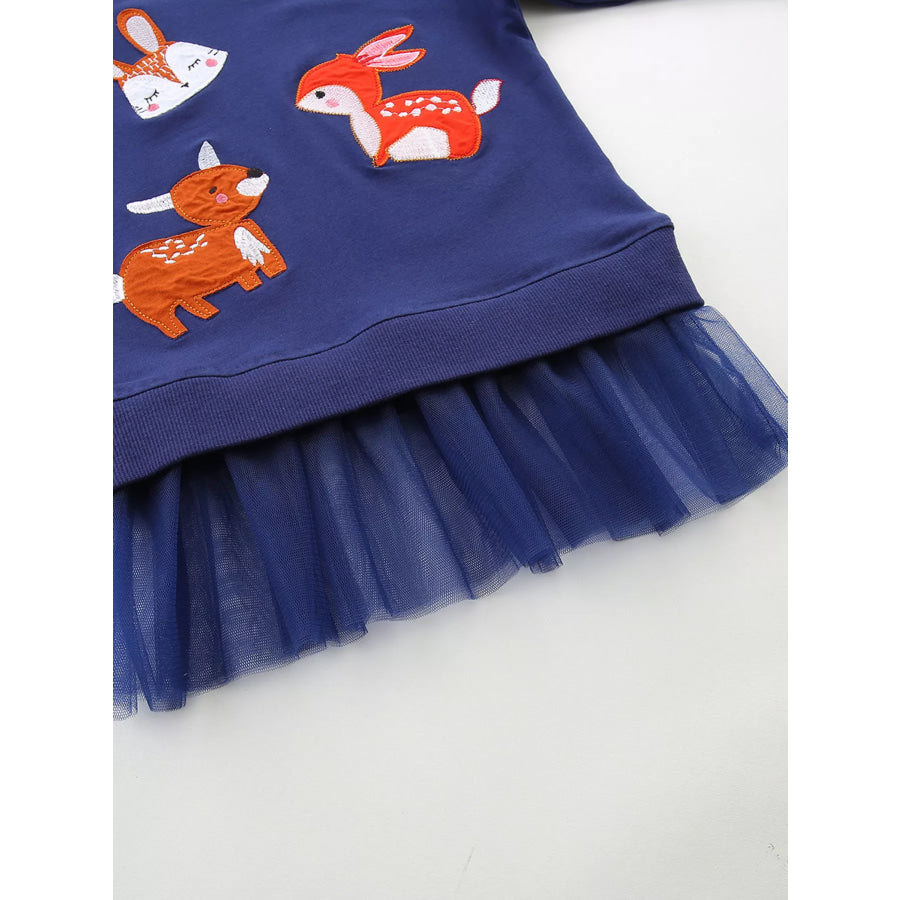 Children’s Cute Animal Tulle Hem Sweatshirt Apparel and Accessories