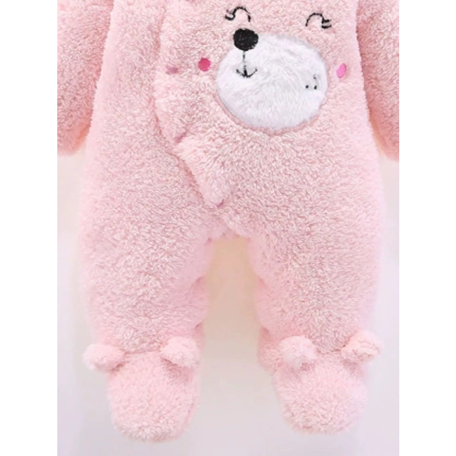 Children’s Cute Bear Hooded Fleece One-Piece Apparel and Accessories