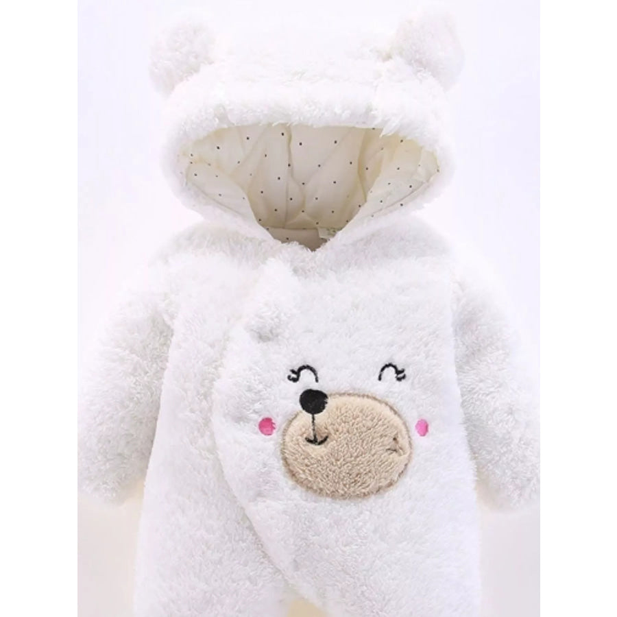 Children’s Cute Bear Hooded Fleece One-Piece Apparel and Accessories