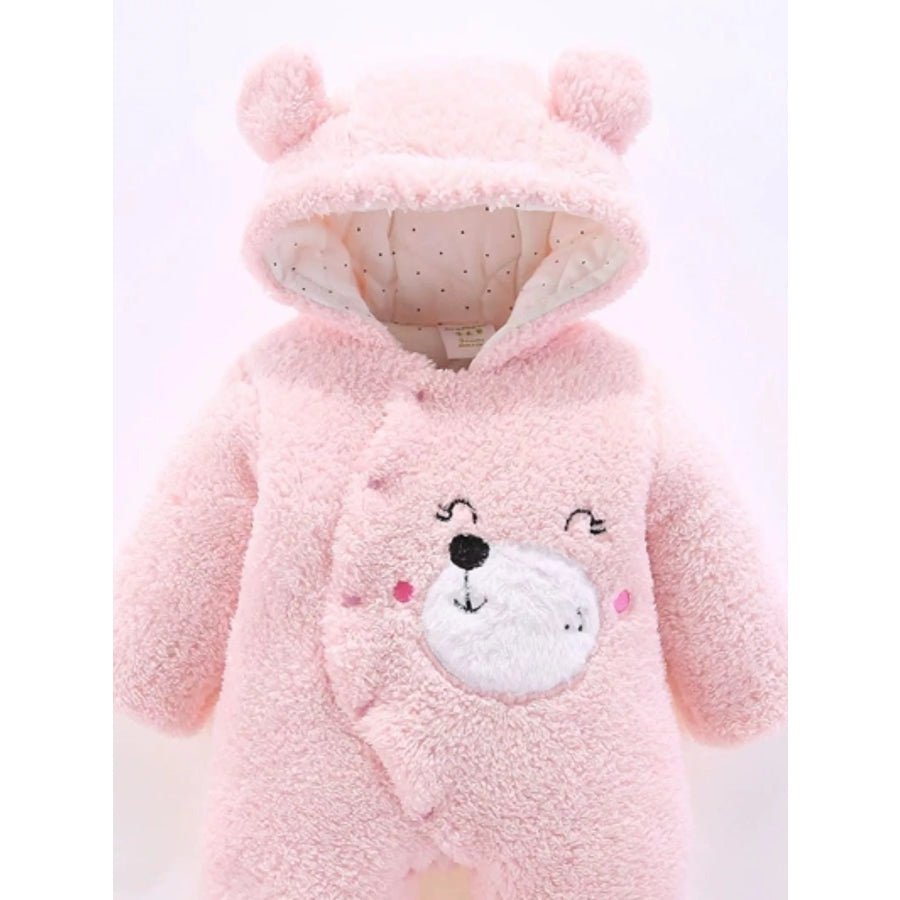 Children’s Cute Bear Hooded Fleece One-Piece Apparel and Accessories