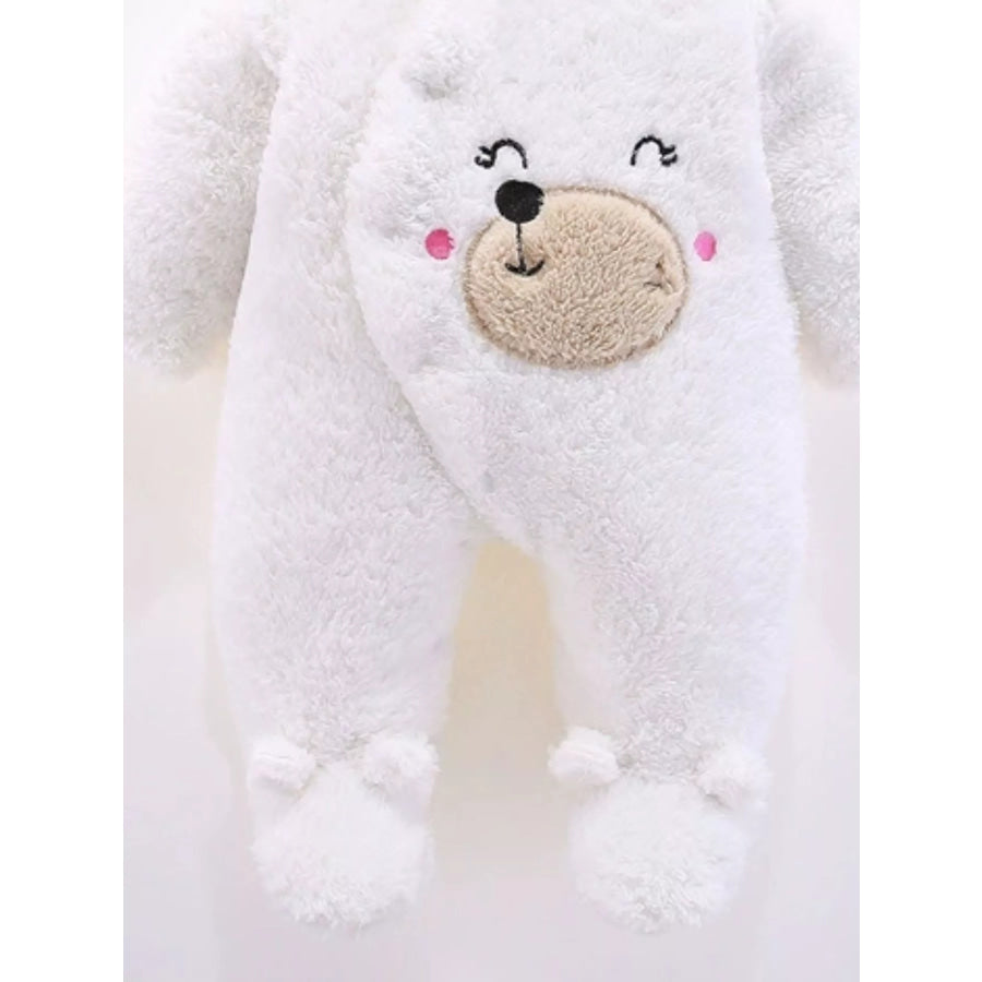 Children’s Cute Bear Hooded Fleece One-Piece Apparel and Accessories