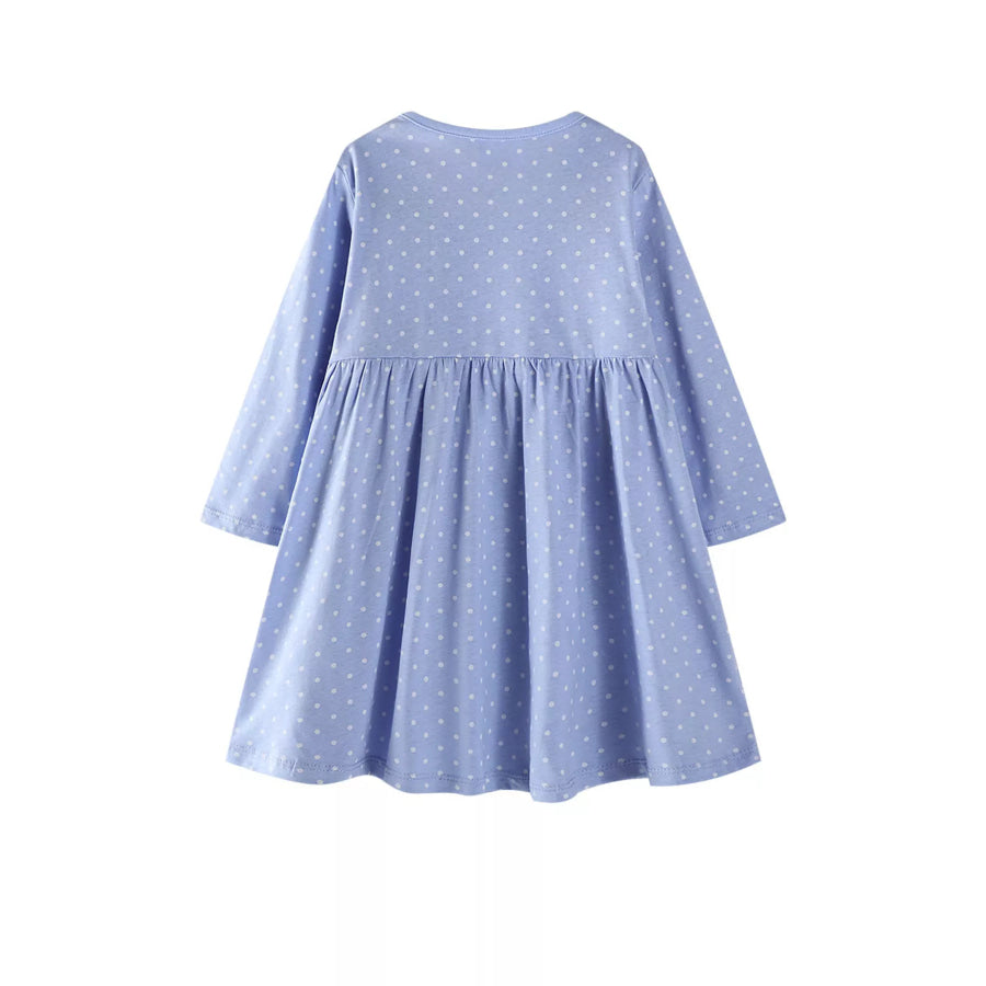 Children’s Cute Bunny Embroidered Polka Dot Dress Apparel and Accessories