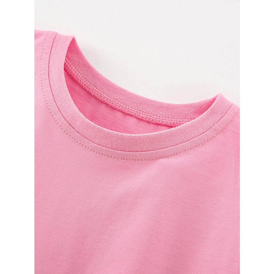 Children’s Cute Bunny & Flower Applique Ruffle Sleeve T-Shirt Apparel and Accessories