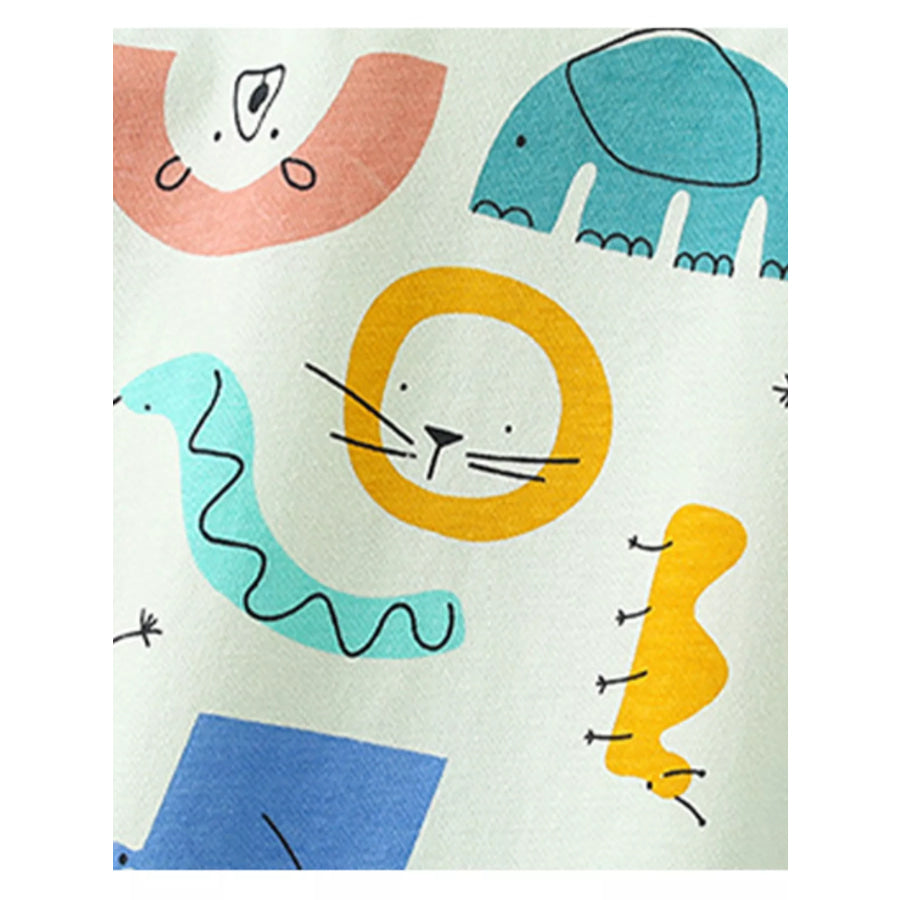 Children’s Cute Cartoon Animal Print Top and Shorts Set Apparel and Accessories