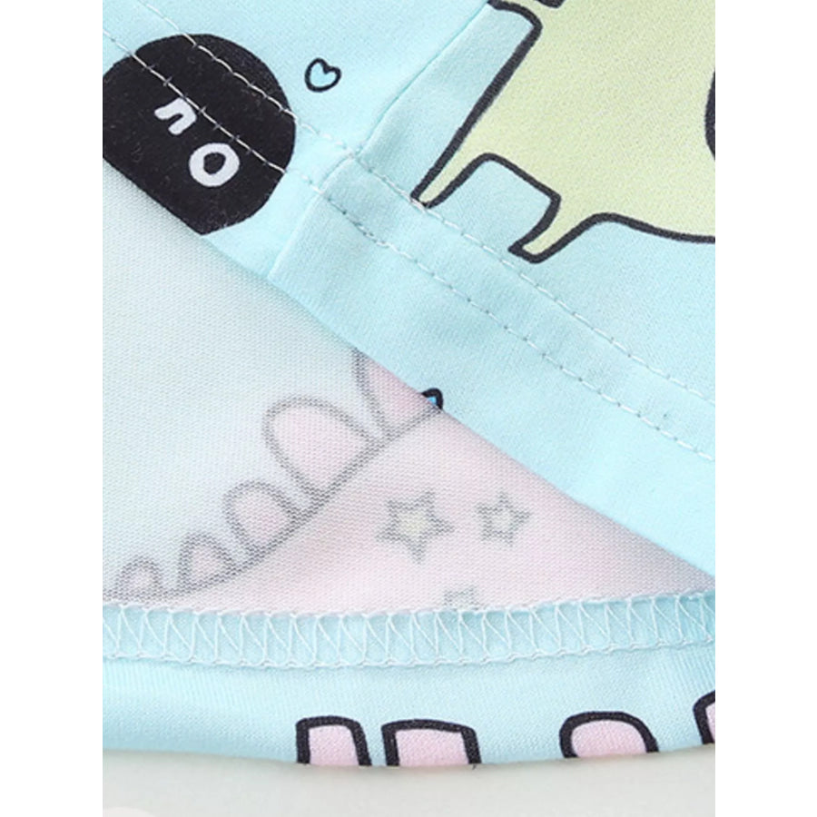 Children’s Cute Cartoon Dinosaur & Unicorn Print Casual Dress Apparel and Accessories