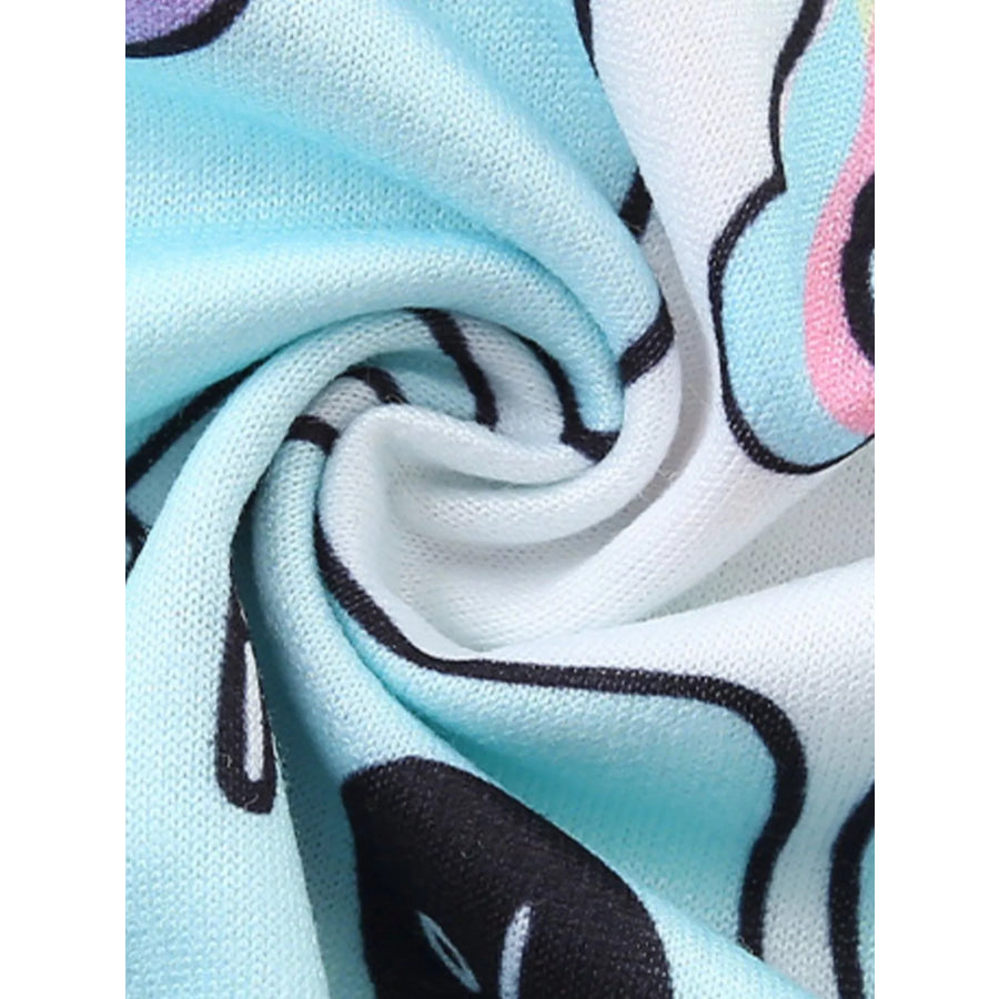 Children’s Cute Cartoon Dinosaur & Unicorn Print Casual Dress Apparel and Accessories