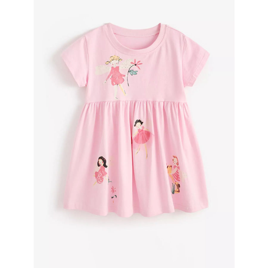 Children’s Cute Cartoon Graphic Short Sleeve Dress Apparel and Accessories