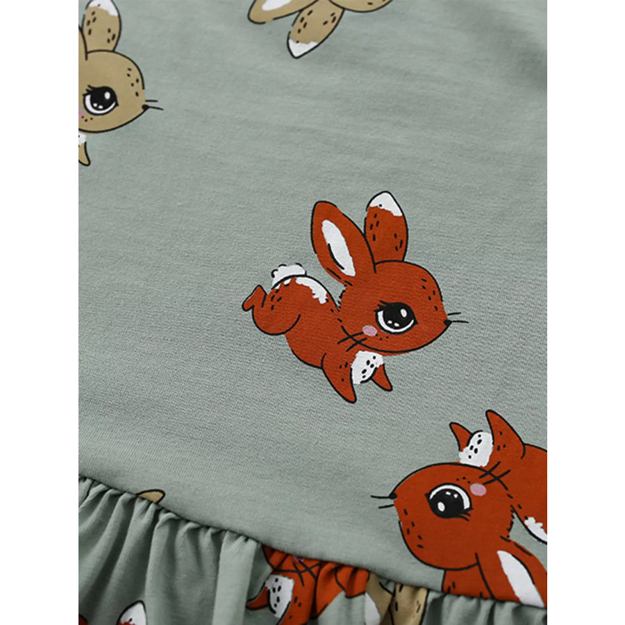 Children’s Cute Cartoon Print Tiered Dress Apparel and Accessories