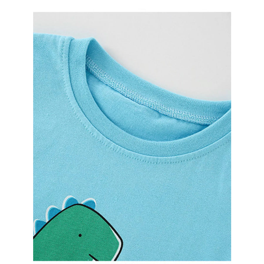 Children’s Cute Dinosaur Graphic Short Sleeve T-Shirt Apparel and Accessories