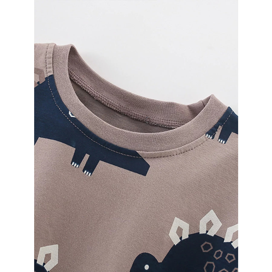 Children’s Cute Dinosaur Print Tee and Shorts Set Apparel and Accessories