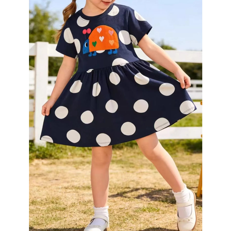 Children’s Cute Ladybug Polka Dot Dress Black / 2T Apparel and Accessories