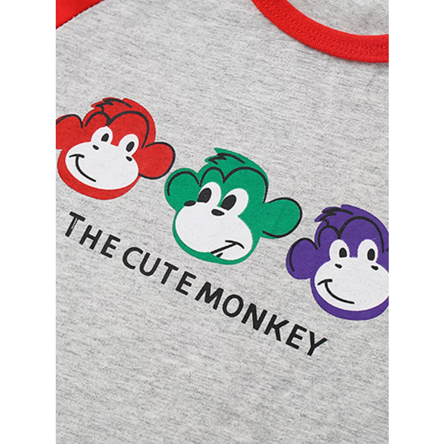 Children’s Cute Monkey Tee and Shorts Set Apparel Accessories