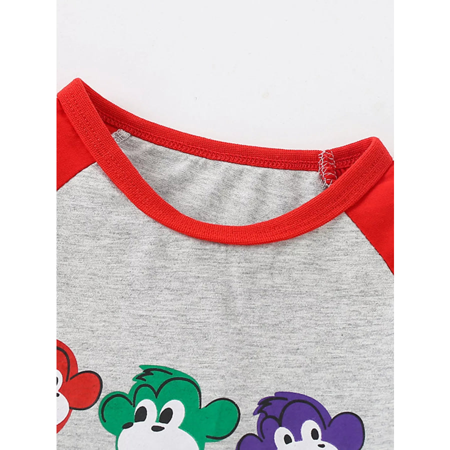 Children’s Cute Monkey Tee and Shorts Set Apparel Accessories
