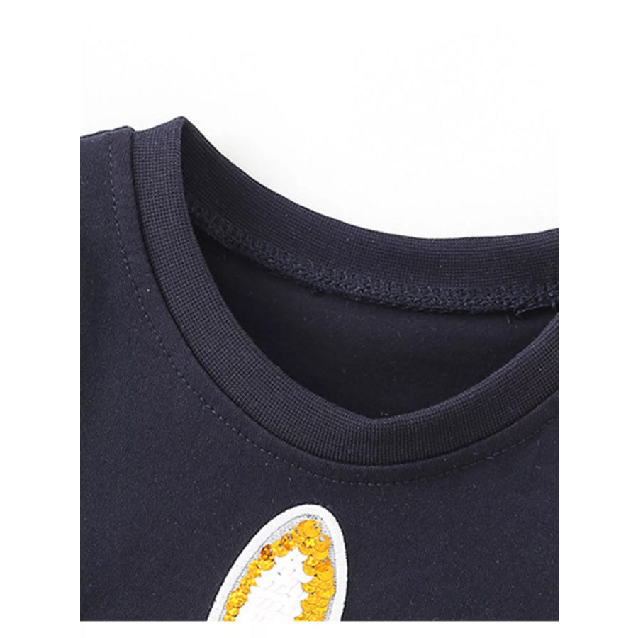 Children’s Cute Rabbit Applique Ruffle Hem T-Shirt Apparel and Accessories