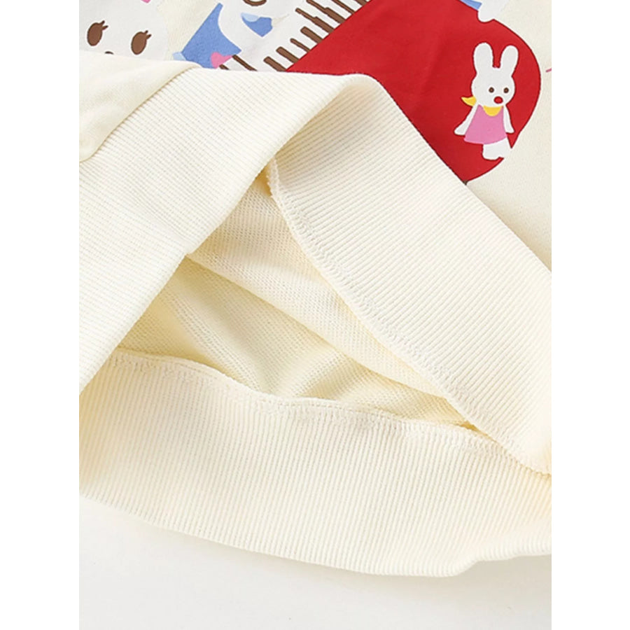 Children’s Cute Rabbit Piano Crew Neck Sweatshirt Apparel and Accessories