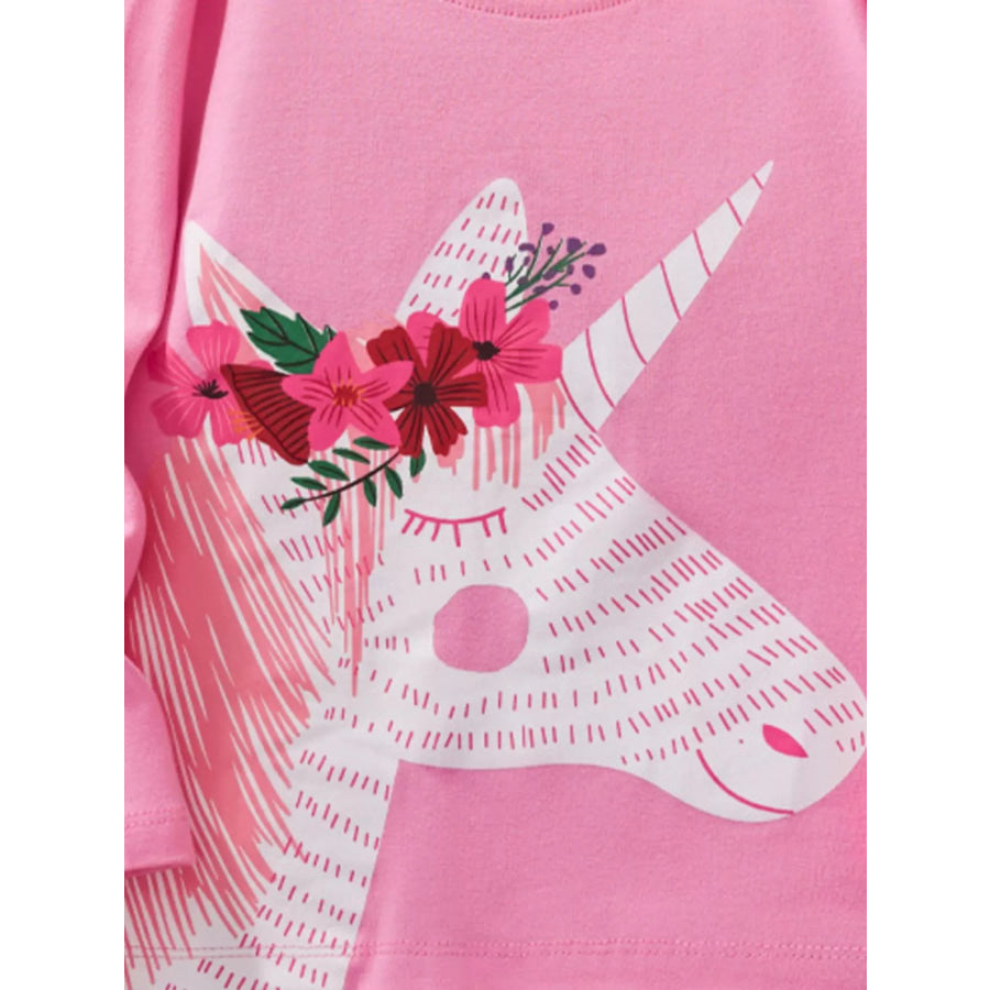 Children’s Cute Unicorn Graphic Long Sleeve T-Shirt Apparel and Accessories