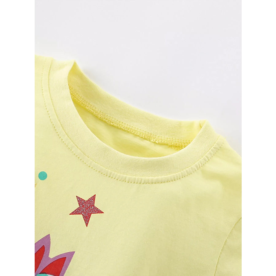 Children’s Cute Unicorn Graphic Ruffle Sleeve T-Shirt Apparel and Accessories