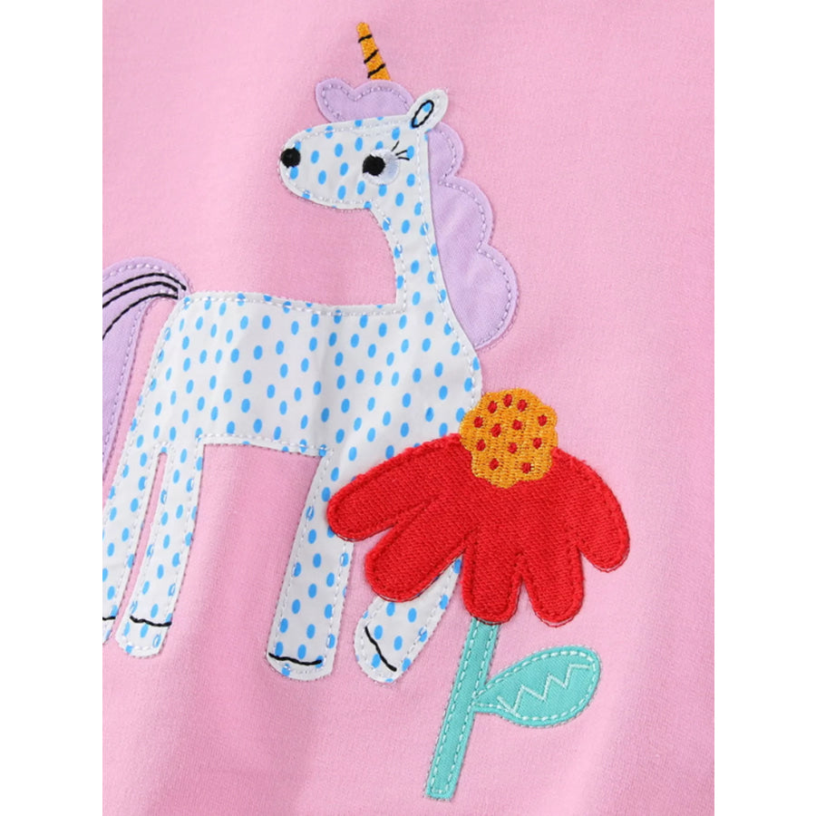 Children’s Cute Unicorn Patch Crewneck Sweatshirt Apparel and Accessories