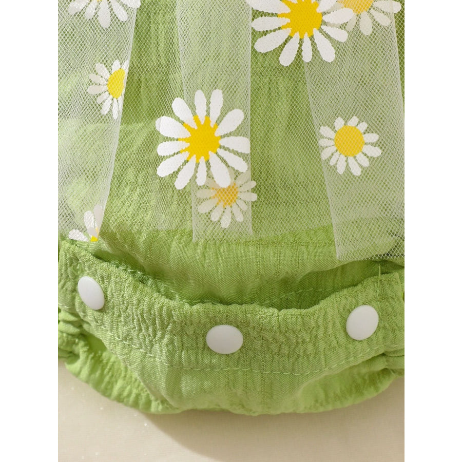 Children’s Daisy Embroidered Sleeveless Bodysuit Dress Apparel and Accessories