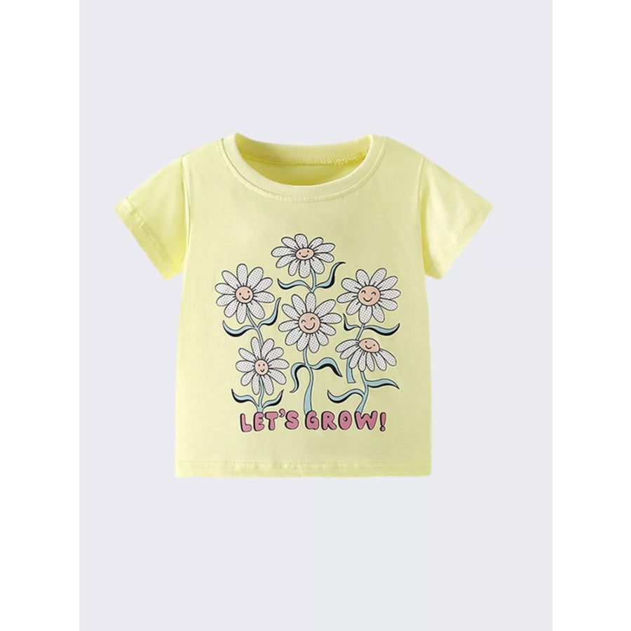Children’s Daisy Graphic Short Sleeve T-Shirt Apparel and Accessories