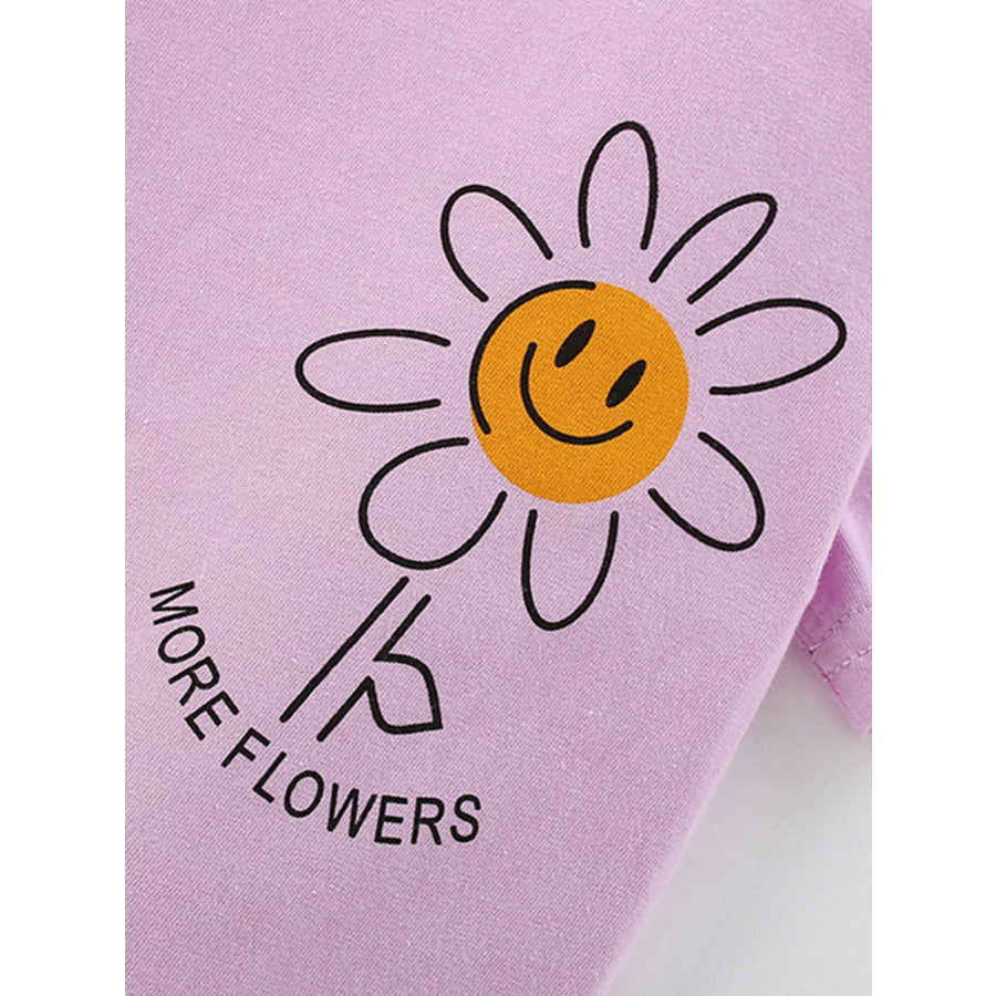 Children’s Daisy Print Tee and Shorts Set Apparel and Accessories