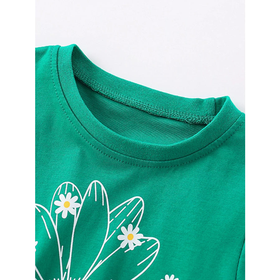 Children’s Daisy Ruffle Hem Short Sleeve T-Shirt Apparel and Accessories